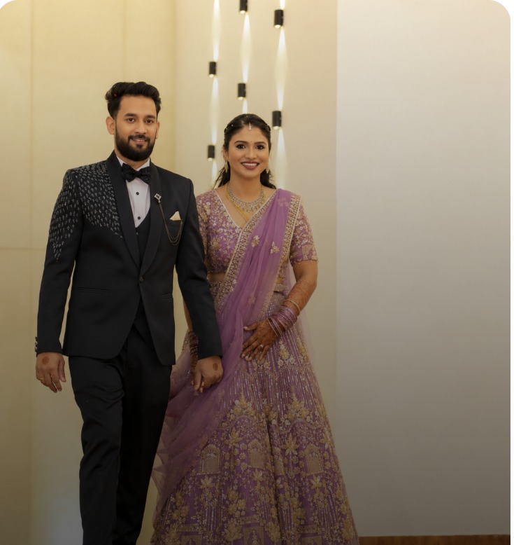 Deepika & Vignesh at their wedding at Urvi Convention Centre, Bangalore
